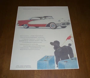 1956 OLDSMOBILE NINETY-EIGHT COLOR AD PRINT   - Picture 1 of 1