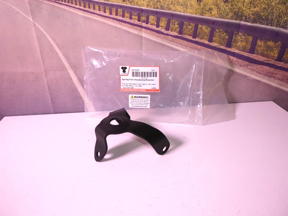 Soporte de faro de horquilla de resorte Harley WL EL FL G UL para 36-1948 V-Twin 49-0047 F4 Foto 1 de 4