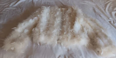 CHAQUETA BOLERO PLUMA BLANCA REAL 1982 VINTAGE SML MED Foto 1 de 4