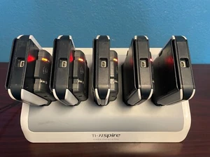 Lot of 5 Ti-nspire Graphic Calculators P-0130B With Charging Bay - For Parts - Picture 1 of 11