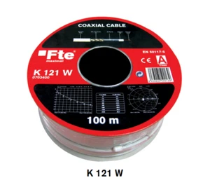 Cable Coaxial Interior Blanco CCS/AL 5mm Bobina 100m K121 de FTE - Imagen 1 de 1