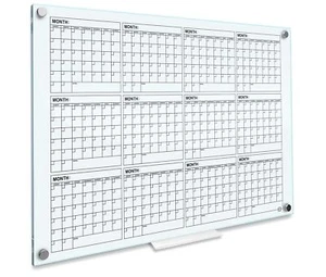 Glass Whiteboard Calendar Yearly Planner White Board Calendar Dry Erase Board... - Picture 1 of 8
