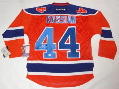 ZACK KASSIAN SIGNED EDMONTON OILERS #44 ALTERNATE JERSEY LICENSED JSA COA - Image 1 of 2