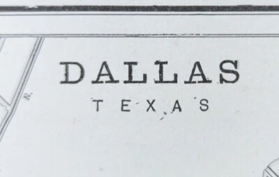 Mapa de Dallas Texas 1900 vintage 11"x14" ~ antiguo antiguo original STATE THOMAS Foto 1 de 4