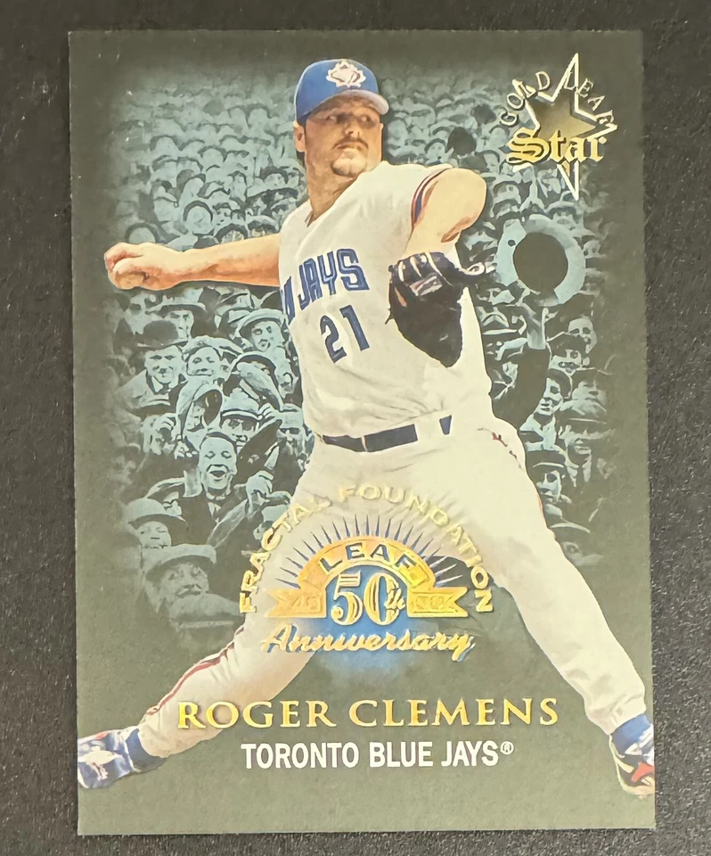 Roger Clemens 1998 Leaf Fractal Foundation Gold Leaf Stars /3999 #167 - Toronto  - Image 1 of 2