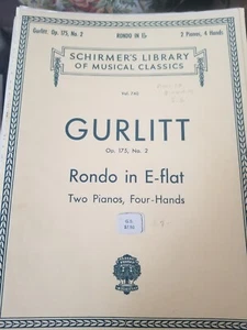 Gurlitt op. 175 No. 2 Rondo in E-Flat 2 Piano (Single copy) 1967 - Picture 1 of 1