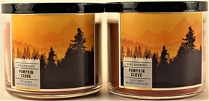 QTY 2 - Bath & Body Works White Barn PUMPKIN CLOVE 3 Wick 14.5 Oz Scented Candle - Picture 1 of 1