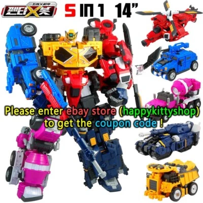 Kids Toy Miniforce Penta X Ranger Vehicle Robot Bot PENTATRON 5 Combiner Figures - Image 1 of 4