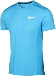 Nike Breathe Mens Short Sleeve Running Top Shirt Teal Blue Size Small AT3923-482 - Picture 1 of 3