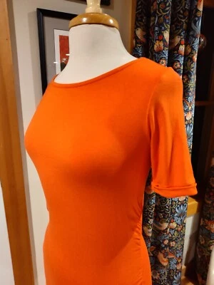 Isabella Oliver Salmon Coral Maternity Stretch Ruched T- Shirt Dress 2  - Image 1 of 4