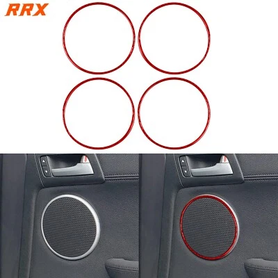 Marco de altavoz interior de fibra de carbono rojo 4 piezas para Pontiac G8 2008-2009 Foto 1 de 4