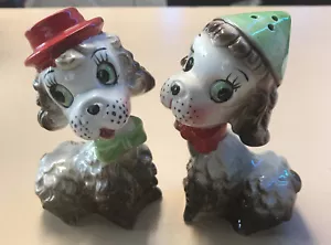 Kitschy Anthropomorphic Poodle Dogs Salt And Pepper Vintage 1950’s Japan - Picture 1 of 13