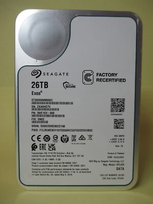 Seagate Exos - ST26000NM000C - 26TB interne Sata3 Festplatte 3,5" NAS CMR - Bild 1 von 4