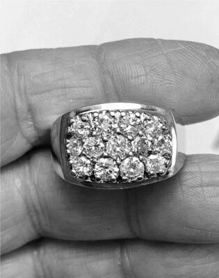 1.80Ctw White Round Simulated Diamond Men's Wedding Ring 925 Sterling Silver - Image 1 of 3