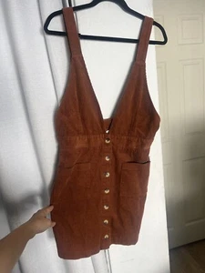 NWT Indigo Rein Dress Junior Women Girls Overall Brown Corduroy Size 9/28 - Picture 1 of 16