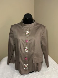 Ruby Rd Jacket Light weight W/ Beads Size 10 #1036 - Picture 1 of 8
