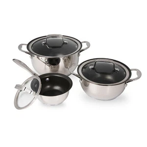 Wolfgang Puck 6-Piece Stainless Steel Pots and Pan Set; Scratch-Resistant - Picture 1 of 5