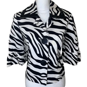 Sandro NWOT Zebra Print Cropped Jacket - Medium - Picture 1 of 8