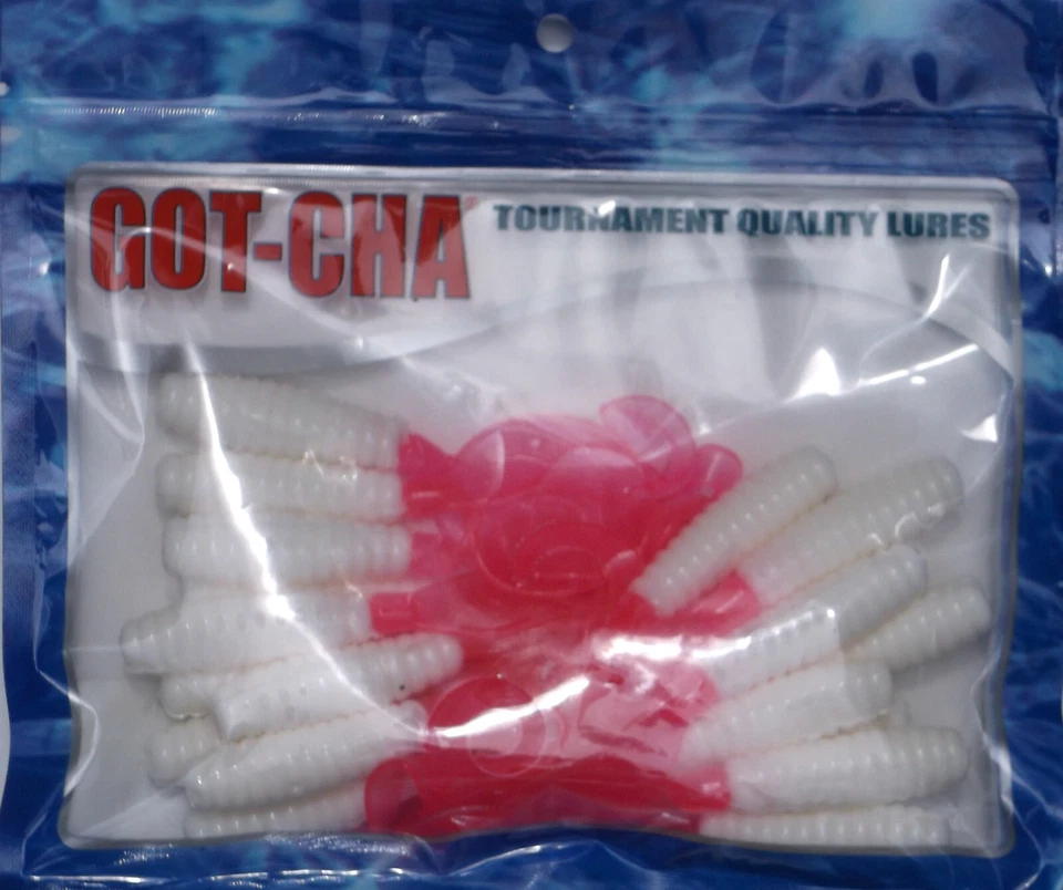 20 GOT-CHA 4" WHITE FIRE TAIL CURL TAILS - Image 1 of 1