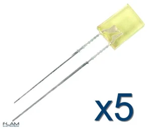 Lot de 5 LED rectangulaire diode JAUNE 4,9x7x2mm /5x YELLOW rectangular LED lamp - Imagen 1 de 6