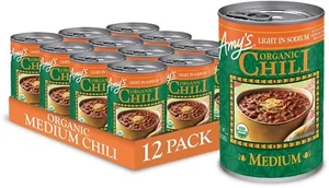 Amy's Organic Chili, Vegan Medium Chili, Light in Sodium, 14.7 Oz (12 Pack) - Picture 1 of 4