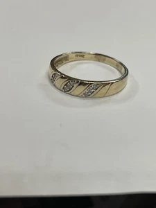 14kt yellow white gold Clear Stones band 107875-3 JE Please Read Description - Picture 1 of 7
