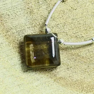 Colgante cuadrado liso de cuarzo ahumado briolette natural suelto piedras preciosas joyería - Imagen 1 de 3