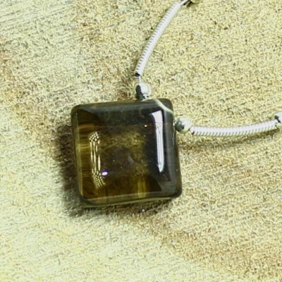 Pingente quadrado liso quartzo esfumaçado brioleta pedra preciosa solta natural joia - Imagem 1 de 3