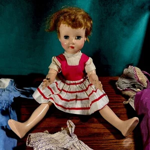 Effanbee Doll 14” Tall Vtg Sleepy Eyes With Clothes As Is with stains - Picture 1 of 15
