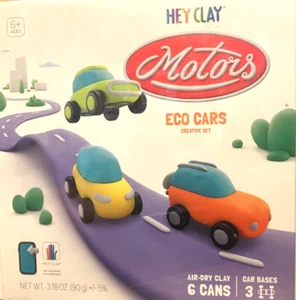 Hey Clay Motors -Eco Cars Creative Set, 6 Cans w/ Interactive App-New/ Sealed - Picture 1 of 1