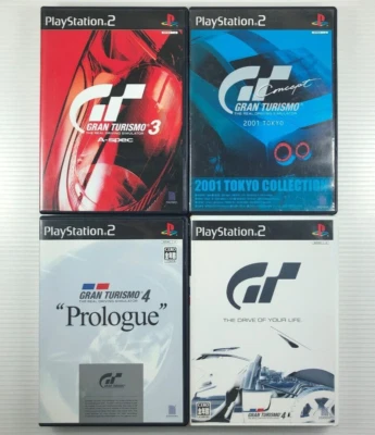 Lot 4 Gran Turismo 3 A-spec + 4 +  Prologue + 2001 TOKYO set PS2 Playstation 2 - Image 1 of 4