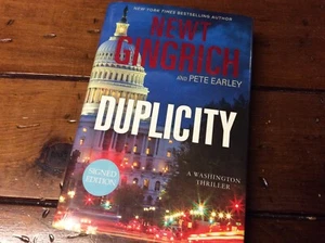 **SIGNIERT 1. Auflage** Newt Gingrich ** Duplizität: Ein Roman ** (2015 HC/DJ) ** - Bild 1 von 6