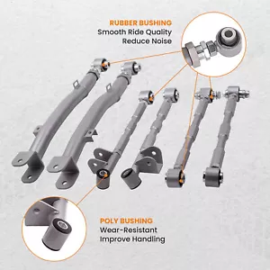 6x Rear Suspension Adjustable Lateral link for Subaru Impreza WRX/STi GDA 02-07 - Foto 1 di 16