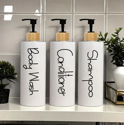 3pcs Refillable Soap Dispenser Bottles: Pump Containers for Shampoo & Gel - NEW - Image 1 of 4