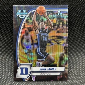 2024-25 Bowman Chrome University Sion James Black Wave Refractor #63 Duke - Picture 1 of 2