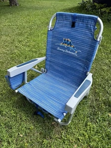 Tommy Bahama Lightweight Backpack Folding Beach Chair Blue - Picture 1 of 8