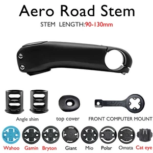 Road Bike Aero Stem 31.8mm -12°/-17°/-7° Degree Bicycle Handlebars Stem 90-130mm - Picture 1 of 29