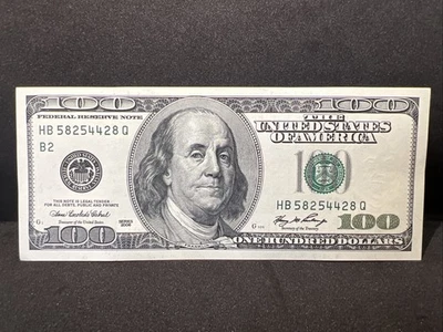 Series 2006 US One Hundred Dollar Bill Note $100 New York HB 58254428 Q - Image 1 of 4