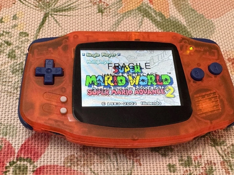 Console Game Boy Advance GBA laranja claro com luz de fundo iPS V5 LCD MOD retroiluminado - Imagem 1 de 4