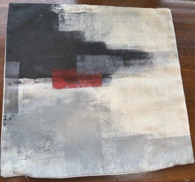 Decorative Pillow Case 17x17 Red Black White Abstract Pattern Throw Pillow Cover - Image 1 of 4