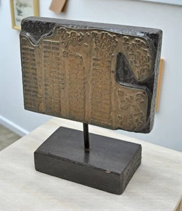 Antique Wooden Metal Printing Press Dye on Stand Original Old Fine Hand Crafted - Picture 1 of 7
