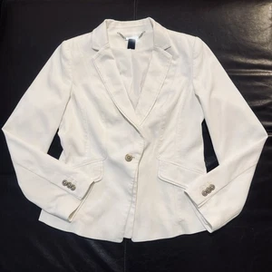 White House Black Market Blazer Jacke Gr:6 gefüttert Viskose Mischung Off White - Bild 1 von 15