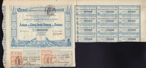 Comp Universelle Canal Interoceanique PANAMA 1880  500FFR sign Ferd de Lesseps - Picture 1 of 1