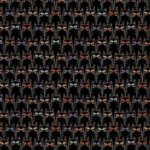 Feline Drive Stoff STARLIGHT SPOOKS schwarze Katzen - Fat Quarter (18x22") FQ - Bild 1 von 7