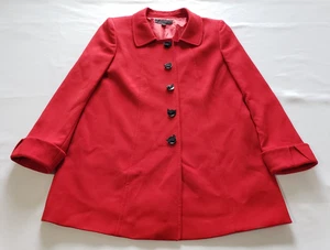 Tahari eleganter roter Mantel Damen 14 gefüttert ohne Schlitz - Bild 1 von 8