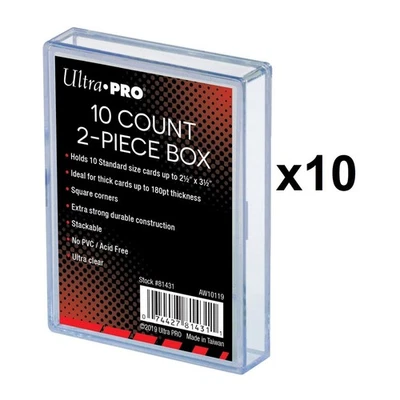 10x Ultra PRO 10 Count (10ct) Card Storage Box 2-piece Standard Holder - Image 1 of 3