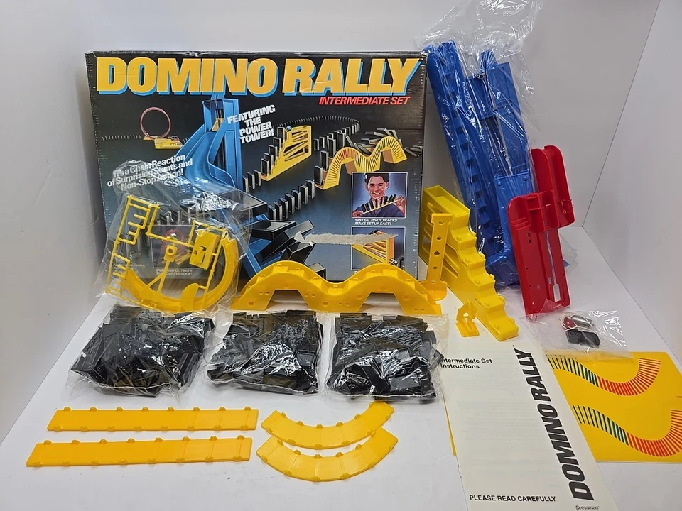 Vintage 1989 Pressman Domino Rally Intermediate Set Game Toy Stunts - New - Image 1 of 4