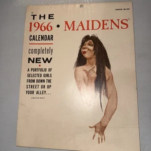 Vintage The 1966 Maidens Calendar Illustrated Pin-up, Satirical Complete - Imagen 1 de 7