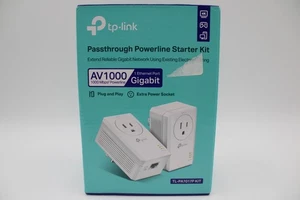 TP-Link AV1000 Gigabit Passthrough Powerline Starter KIT TL-PA7017P - - Zdjęcie 1 z 8