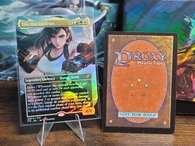 DIY Tifa Martial Artist Borderless Foil Playtest Card V2 EDH Final Fantasy - Image 1 of 3